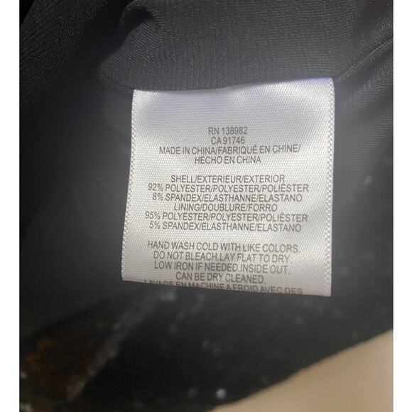 DRESS THE POPULATION DRESS 1X BLACK SEQUIN FALL WEDDING GUEST EVENING COCKTAIL - Picture 5 of 15